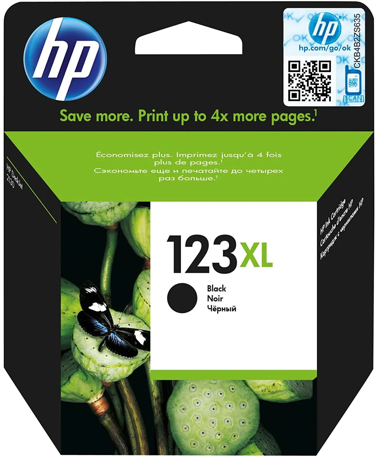 HP 123XL Black Original Ink Advantage Cartridge - F6V19AE - eBuy UAE